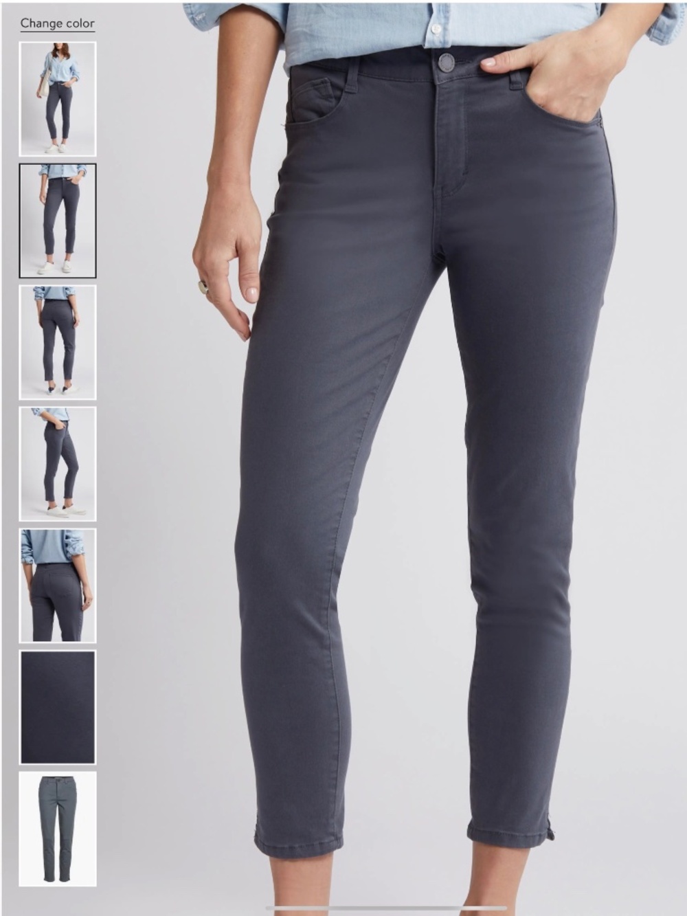 Wit & Wisdom Ab’solution High Waist Ankle Skinny Pants size 8 Shadow